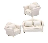 BESPORTBLE Scale Tiny Furniture Practical Adorable White Mini Sofa for Dollhouse Decoration Gift and Photo Prop