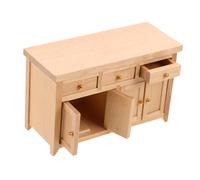 BESPORTBLE Scale Wooden Dollhouse Side Cabinet with Functional Uncolored Miniature Storage Unit for Kitchen and Living Decor Smooth Finish Mini Decorative Furniture for Dollhouse Enthusiasts