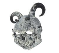BESPORTBLE Scary Demon Mask with Realistic Goat Skull Horns Halloween Evil Mask for Adults Terrifying Cosplay Costume Prop Lightweight Comfortable Design for Parties
