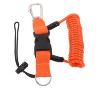 BESPORTBLE Scuba Diving Bright Orange Coiled Lanyard with Quick Release Buckle and Stainless Steel Spring Coil, Sturdy Webbing Strap for Underwater Use, for Cameras and Valuable Items
