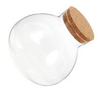 BESPORTBLE Sealed Glass Terrarium Jar with Cork Lid for Air Plants round Shape with Versatile Decorative Use and Dried Goods for Office Desks and Study Areas