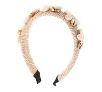 BESPORTBLE Seashell Headband: Seashell Pearl Hairband Bridal Wide Headpiece Summer Beach Hair Accessories for Women Girls Wedding Holiday
