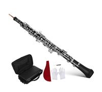 BESPORTBLE Semi-automatic C Oboe Instrument with Composite Wood Body for Orchestra Practice Includes Carry Bag Gloves and Cleaning Cloth Professional Woodwind for Expressive Performance