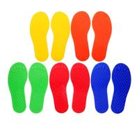 BESPORTBLE Sensory Tactile Foot Prints 5 Pairs Floor Mats for Kids Kindergarten Home Coordination Balance Training Indoor Outdoor Sensory Toys