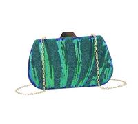 BESPORTBLE Sequined Evening Bag for Women Fashionable Synthetic Leather Clutch for Weddings and Parties Green Color