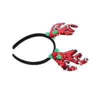 BESPORTBLE Sequins Christmas Antler Headband Double Sided Reindeer Hair Accessory Bright Xmas Party Prop for Adults and Festive Photoshoot