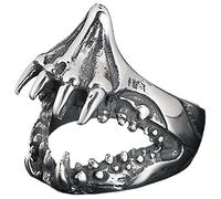 BESPORTBLE Shark Mouth Men's Ring Cool Punk Finger Ring Gothic Style Jewelry for Men Creative Design Adjustable Size