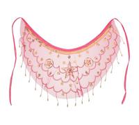 BESPORTBLE Sheer Mesh Belly Dance Facial Veil Tribal Scarf with Sequin Beaded Egyptian Mask for Women Halloween Cosplay Costume Accessories