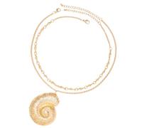 BESPORTBLE Shell Made of Metal Elegant Golden Conch Necklace with Sea Shell Symbol Pendant Stylish and Trendy Conch Decor for Beach Vacations and Seaside Parties
