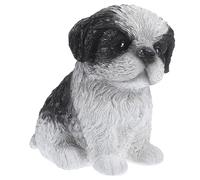 BESPORTBLE Shih Tzu Figurines Small Puppy Ornament Cute Artificial Dog Statue Decor Desktop Dog Sculpture for Living Room Garden Home Office Lawn Outdoor