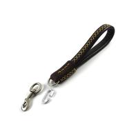 BESPORTBLE Short Cowhide Traction Rope for Dogs and Cats Pu Pulling Leash for Pets for Daily Walks and Training Brown