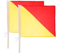 BESPORTBLE Signal Flags, 2pcs Red and Yellow Commanding Hand Flag, Waving Training Sports Sport Referee Utility Marking s Traffic for Events
