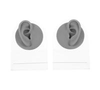 BESPORTBLE Silicone Ear Model with Detachable Stand Gray Flexible Fake Human Ears for Piercing Practice Jewelry Display Acupuncture Training Tool for Skill Development