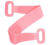 BESPORTBLE Silicone Exfoliating Back Rub Belt 70cm Long Bath Towel Shower Brush for Bathroom Body Massage Pink Textured Surface Suitable for Home Bathing