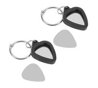 BESPORTBLE Silicone Guitar Pick Holder Keychain Compact Plectrum Case with Keyring Anti-loss Design for Musicians the Move Black Includes Stainless Steel Picks