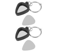 BESPORTBLE Silicone Guitar Pick Holder Keychain with Stainless Steel Ring, Portable Secure Pick Storage Case Bag for Guitar Players Suitable for Live Performances and Travel Black
