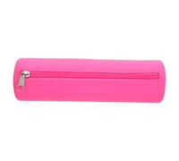 BESPORTBLE Silicone Makeup Brush Holder Portable Round Cosmetic Case with Zipper Durable Travel Toiletry Bag for Makeup Tool Storage and Protection Compact Pink Organizer Pouch