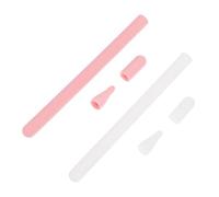 BESPORTBLE Silicone Stylus Pen Holder Sleeve and Nib Cover Set for 2nd Generation Stylus Pen, 6pcs Protective Case with Pen Body Sleeve and Tip Caps, White Light Pink, Compatible with Tablet