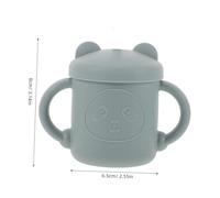BESPORTBLE Silicone Training Cup with Ergonomic Handle and Leakproof Lid for Lightweight Spillproof Drinking Cup with Straw Portable Bear Design for Water Milk Juice and Smoothies