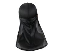 BESPORTBLE Silky Durag Long Tail Satin Elastic Headscarf for Women and Men for Hair Wrapping and Daily Wear Black