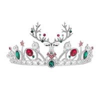 BESPORTBLE Silver and Luxurious Embellishments Reindeer Antler Headband Adorned with Sparkling Rhinestones Lightweight Zinc Alloy and Hair Accessory for Christmas Parties