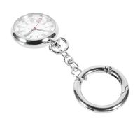 BESPORTBLE Silver Nurse Lapel Pin Watch with Key Ring Portable Hanging Pocket Watch for Doctors and Students Durable Accurate Timing Medical Fob for Healthcare Professionals