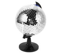 BESPORTBLE Silver Rotatable Disco Ball Globe Ornament for Home Display | Reflective Shiny Surface, Plastic and Glass Build, Retro Trendy Accent, Living Room or Study Room