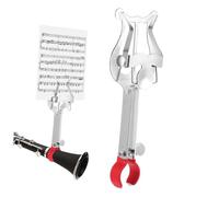 BESPORTBLE Silver Trumpet Music Clip with Protective Coating Firm Grip Lyre Stand for Marching Band Compatible with Clarinet and Wind Instruments Secure Sheet Music Holder for Outdoor