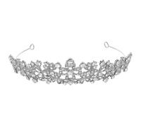 BESPORTBLE Silver Zinc Alloy Crystal Tiara Headband for Women Featuring Elegant Minimalist Design that Catches the Light and Highlights Unique Charm, for Brides at Birthday or Mermaid Party