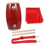 BESPORTBLE Simple Waist Drum Traditional Sheepskin Drum Stick Waist Band Red Traditional Chinese Instrument