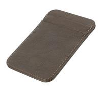 BESPORTBLE Slim Mini Vertical Card Holder Wallet, Dark Gray Pu Leather Business Card Case with Multi Slots for Id, Driving License, and Travel Essentials Organizer for Men