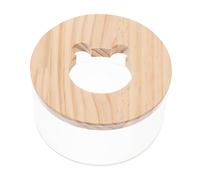 BESPORTBLE Small Animal's Pet Shower Box Acrylic Pet Bathtub Wood Cover Hamster Bathroom