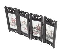 BESPORTBLE Small Chinese Style Folding Screen Desk Divider Privacy Panel Mini Desktop Decorative Divider Home Ornament with Dual-sided Patterns for Office and Bedroom
