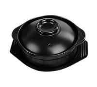BESPORTBLE Small Cooking Pots with Lids 600ml Ceramic Clay Pot Cooking Vessel with Lid Easy to Clean Not Easy to Crack with Double Handles for Stove Top and Ramen