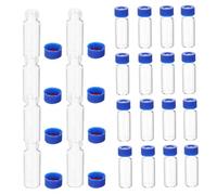 BESPORTBLE Small Glass Vials with Lids 2ml Empty Sampling Bottles 100 Pieces Tiny Glass Jars with Hole Caps for Laboratory and Home Use