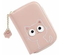 BESPORTBLE Small Kitten Wallet for Women Leather Card Holder Zipper Design for Coins Cards and Keys for Daily Carry