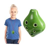BESPORTBLE Small Ocarina Ceramic 6 Hole Instrument Key C Shaped like A Strawberry Green with Lanyard and Music Score Easy to Learn Sound for Beginners