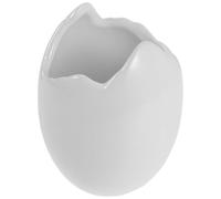 BESPORTBLE Small White Ceramic Egg Shaped Planter Pot with Drainage Hole, 4.7x3.7x3.7in Indoor Flower Pot for Succulents, Orchids, and Houseplants, Decorative Pottery for Living Room
