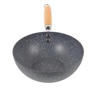 BESPORTBLE Small Wok Non Stick Frying Pan with Lid Marble Pattern Wok Pan for Kitchen Use Stainless Iron Material with Uniform Heating and Easy to Clean Features for Cooking
