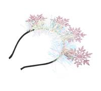 BESPORTBLE Snowflake Headband Party Hairbands Merry Decorations Holiday Christmas Headbands Light Jeweled Hoops Snowflake Head Boppers Snowflake Gold Latte Art