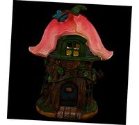 BESPORTBLE Solar House Light Mushroom Fairy Garden House Statue Outdoor Solar Light Patio Decor Miniature Resin