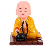 BESPORTBLE Solar-powered Little Monk Car Ornament Lively Plastic Buddha Figurine with Nod Motion Lightweight Decorative Craft for Dashboard and Party Decoration