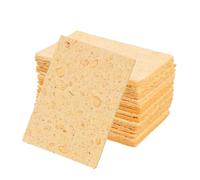 BESPORTBLE Soldering Tip Cleaning Sponge with Anti Scald and Oxidation Prevention Features High Temperature Resistant Sponge Pad Yellow 50pcs for PCB Board and Soldering Iron Head for Welding