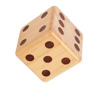 BESPORTBLE Solid Wood Giant Dice Game Accessory for Home School Bar Pub Educational with Intricate Carved Faces Dice for Motor Skills and Spatial Awareness Development Paint Natural Finish