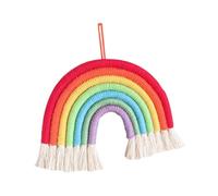 BESPORTBLE Somewhere Over The Rainbow Rainbow Grey Over The Cotton Woven Tassel Hanging Ornaments Tapestry Clouds Wooden Clouds Cotton Rope Tapestry Tassel Resin Wall