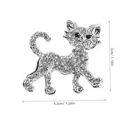 BESPORTBLE Sparkling Rhinestone Cat Brooch Pin Alloy Cute Kitten Design Decorative Lapel Pin for Women Wedding Clothes Accessory Stylish Versatile Jewelry Gift