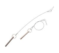 BESPORTBLE Speaker Stand Safety Pin, 2pcs Lanyard Locking Pin, Metal Retaining Pin, Silver, 0.3x2.7in, for Professional Audio Environments