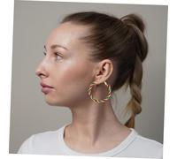 BESPORTBLE Spiral Geometric Hoop Earrings Christmas Wreath Candy Cane Design for Women Holiday Party Jewelry Secure Fit Festive Accessories