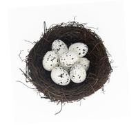 BESPORTBLE Spring Decoration Country Style Easter Egg Colour Easter Egg Foil Easter Chick Nest Artificial Bird Easter Decorations Rattan Nest Place Bird Nest Artificial Decorate Branch Bamboo