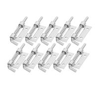 BESPORTBLE Spring Loaded Barrel Bolt Latch Anti-Rust Flat Pin Hinge Lock with High Grade Spring and Automatic Rebound Design 10pcs Galvanized Iron Suitable for Toilet and Basement Doors